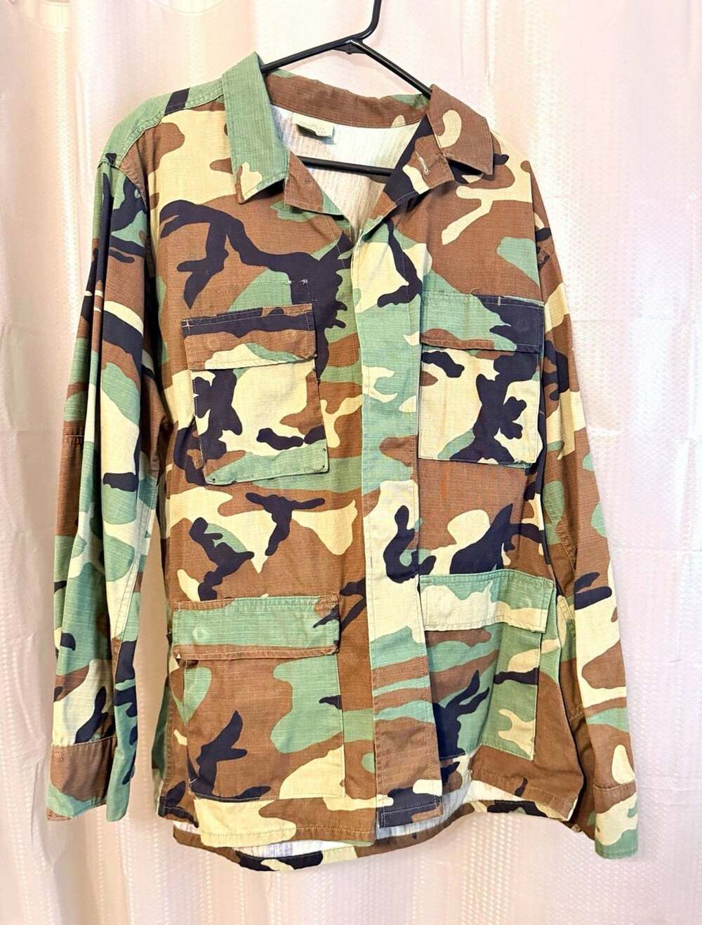 Woodland Camouflage BDU Jacket Shirt Large Long NATO Size 8090/0414